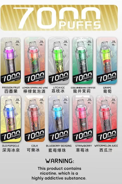 喜貝Hebat拋棄式7000口🔥 大容量7000口拋棄式電子菸-VAKA糖果雲煙館