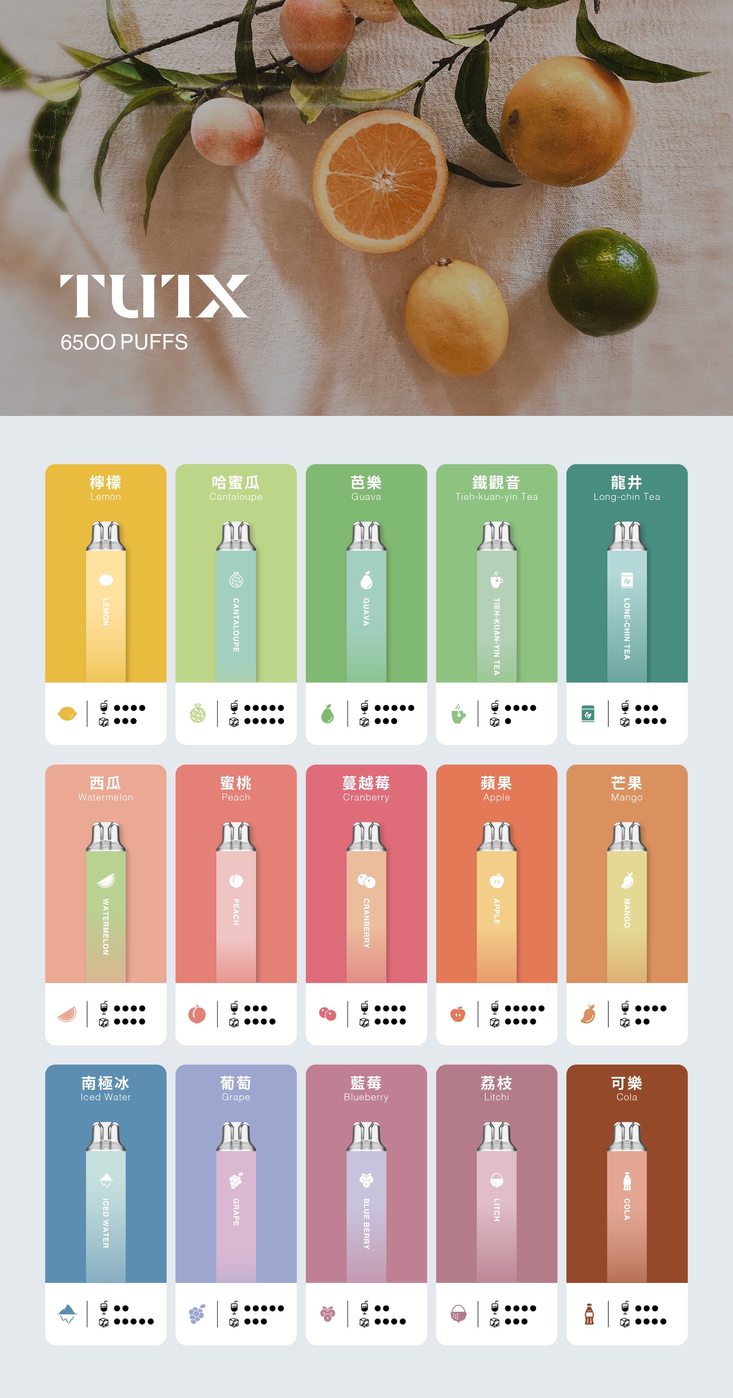 TUTX新品拋棄式 6500口一次性電子煙-VAKA糖果雲煙館