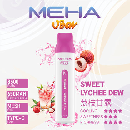 【MEHA魅嗨8500口拋棄式】 一次性8500口puffs電子煙/新款魅嗨小白條電子煙-VAKA糖果雲煙館