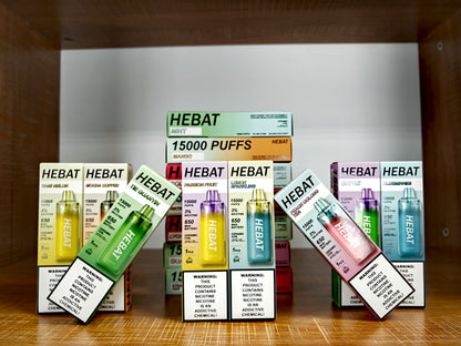 HEBAT喜貝15000口拋棄式｜王嘉尓同款｜2025最新款續航超長一次性大容量電子煙｜VAKA糖果雲煙館