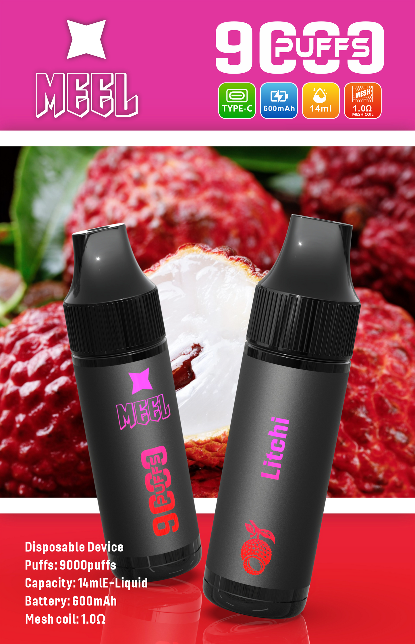 Meel 9000口拋棄式 新款puffs電子煙 9種口味-VAKA糖果雲煙館