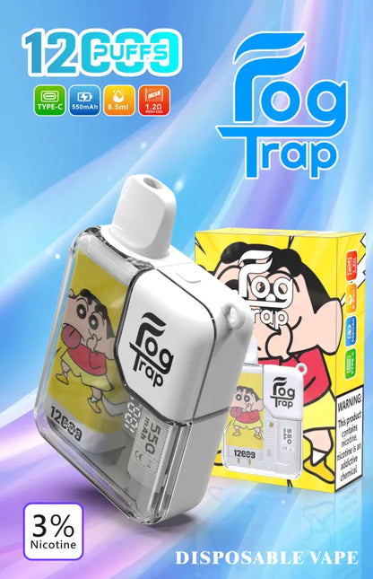 Fog Trap 拉布布・蠟筆小新聯名款系列12000口大容量拋棄式電子煙 | 10 款口味 8.5ml-VAKA糖果雲煙館