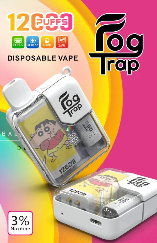 Fog Trap 拉布布・蠟筆小新聯名款系列12000口大容量拋棄式電子煙 | 10 款口味 8.5ml-VAKA糖果雲煙館