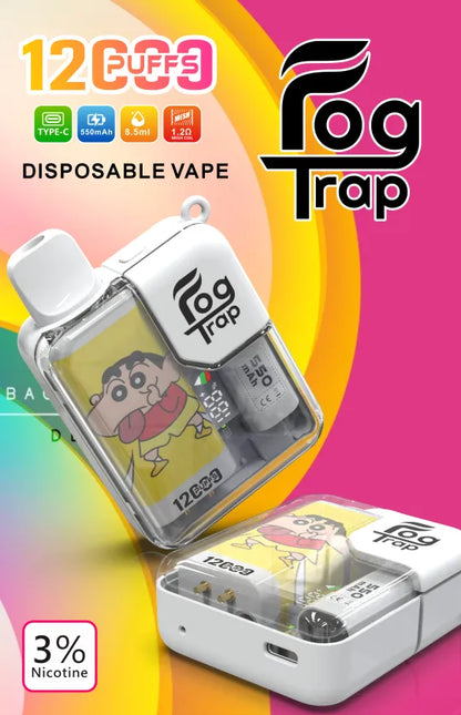 Fog Trap 拉布布・蠟筆小新聯名款系列12000口大容量拋棄式電子煙 | 10 款口味 8.5ml-VAKA糖果雲煙館