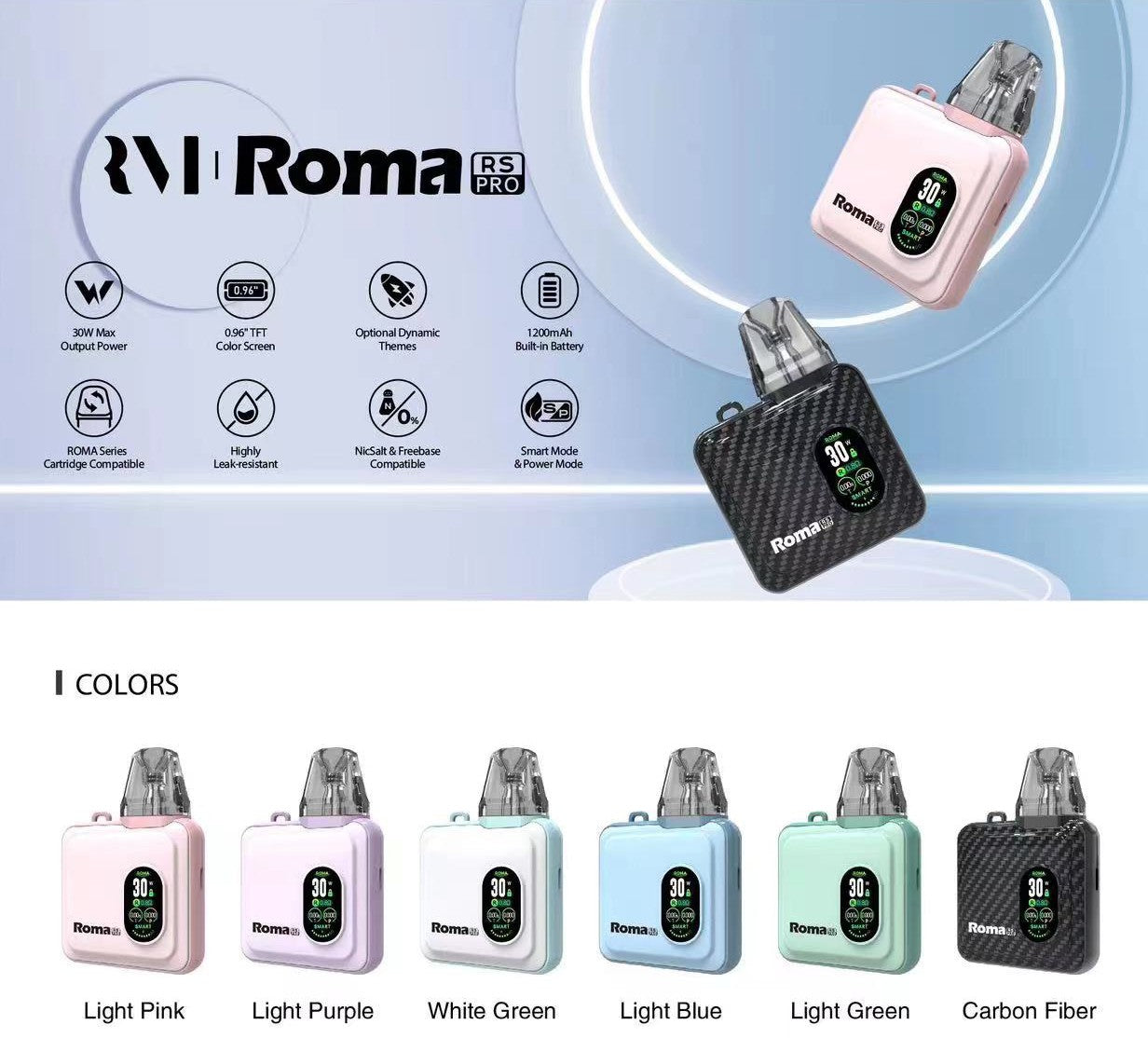 羅馬ROMA RS PRO方塊注油款主機，擁有1200mAh大電量(通用OXVA XLIM SQ PRO 小蠻牛)-VAKA糖果雲煙館