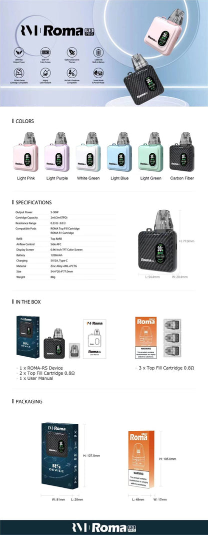 羅馬ROMA RS PRO方塊注油款主機，擁有1200mAh大電量(通用OXVA XLIM SQ PRO 小蠻牛)-VAKA糖果雲煙館