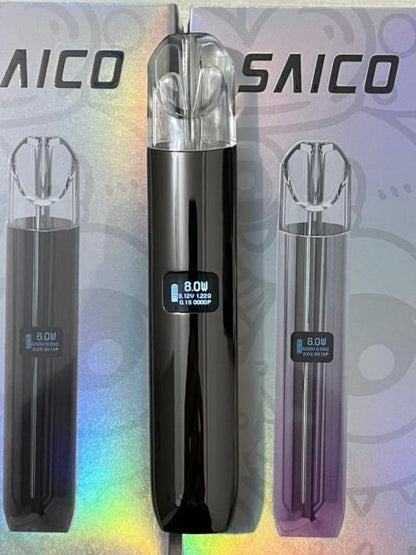 SAICO炫刻一代主機 鋅合金材質煙桿 通用sp2,哩啞，lana等一代煙彈 雙檔調節(8W-10W）具有智能顯示屏-VAKA糖果雲煙館